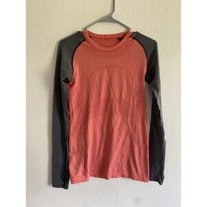 Lululemon Shirt Women's 6 Gray Coral Run Swiftly Tech Long Sleeve Thumbholes